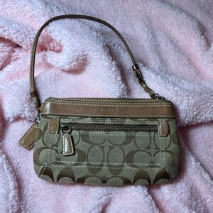 Y2K Coach Brown Signature Wristlet